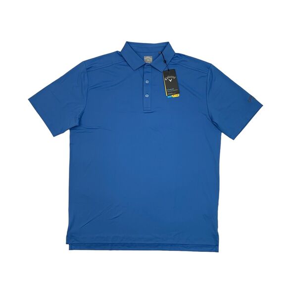 Callaway Shirt Men L Large Allegria Blue Opti-Dri UPF 40 Collared Shirttail Polo - Picture 1 of 13